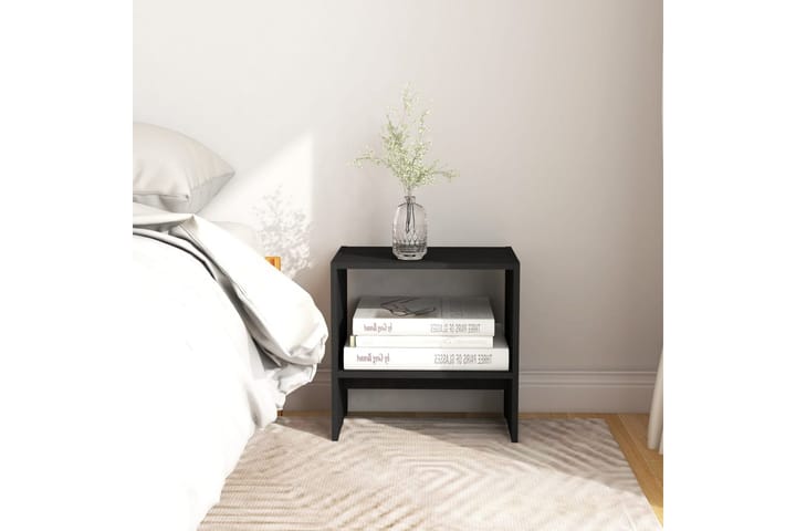 Sängbord svart 40x30,5x40 cm massiv furu - Svart - Alla Möbler - Bord - Sängbord & nattduksbord
