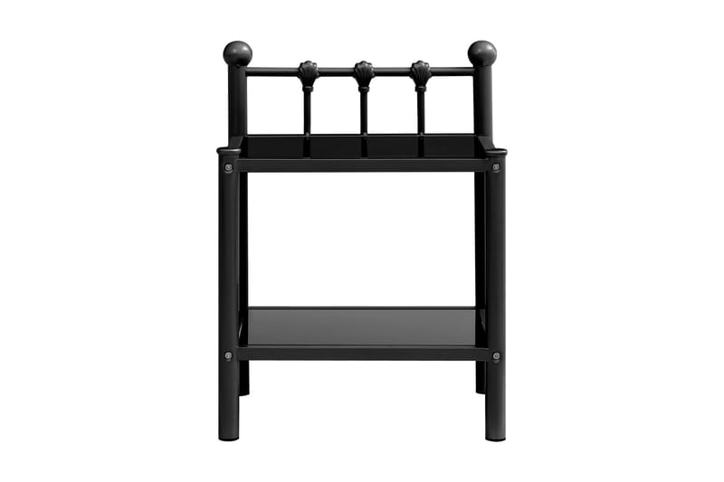 Sängbord svart 45x34x60,5 cm metall och glas - Svart - Alla Möbler - Bord - Sängbord & nattduksbord
