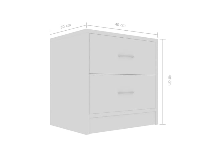 Sängbord vit högglans 40x30x40 cm spånskiva - Vit - Alla Möbler - Bord - Sängbord & nattduksbord