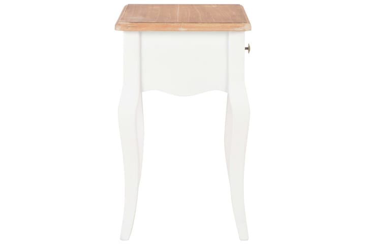 Sängbord vit och brun 40x30x50 cm massiv furu - Vit - Alla Möbler - Bord - Sängbord & nattduksbord
