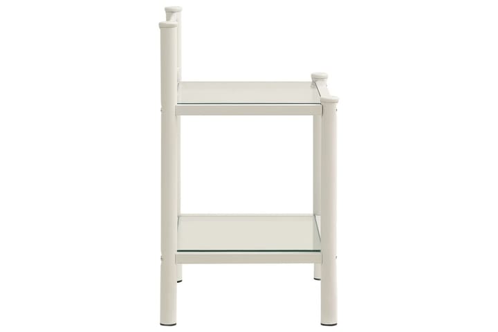 Sängbord vit och transparent 45x34x60,5 cm metall och glas - Alla Möbler - Bord - Sängbord & nattduksbord