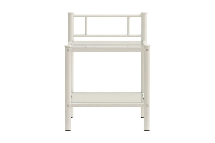 Sängbord vit och transparent 45x34x60,5 cm metall och glas - Alla Möbler - Bord - Sängbord & nattduksbord