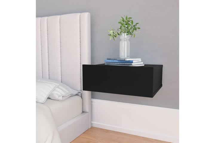 Svävande sängbord svart 40x30x15 cm spånskiva - Svart - Alla Möbler - Bord - Sängbord & nattduksbord