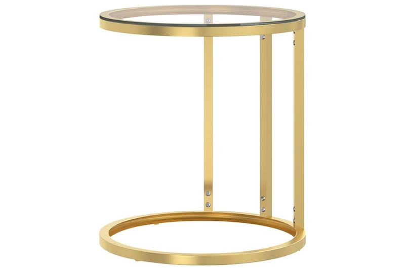 Sidobord guld och transparent 45 cm härdat glas - Guld - Alla Möbler - Bord - Sidobord