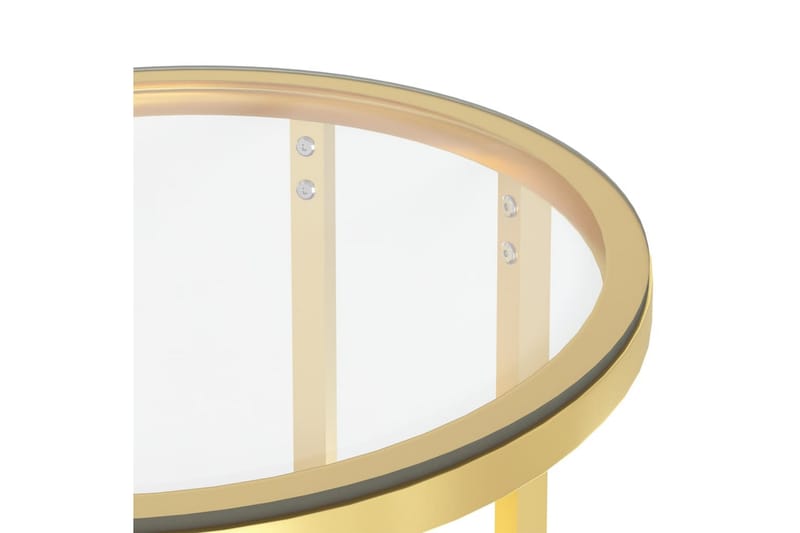 Sidobord guld och transparent 45 cm härdat glas - Guld - Alla Möbler - Bord - Sidobord