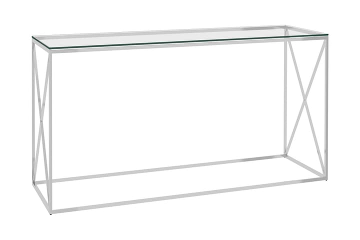 Sidobord silver 120x40x78 cm rostfritt stål och glas - Silver - Alla Möbler - Bord - Sidobord
