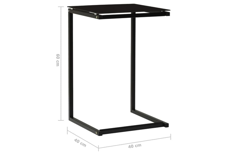 Sidobord svart 40x40x60 cm härdat glas - Svart - Alla Möbler - Bord - Sidobord
