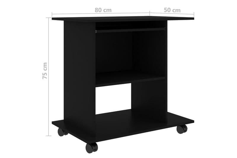 Datorbord svart 80x50x75 cm spånskiva - Svart - Alla Möbler - Bord - Skrivbord