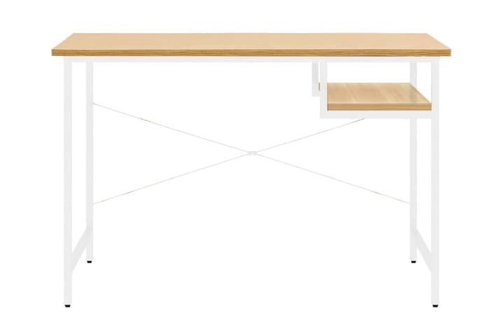 Datorbord vit och ljus ek 105x55x72 cm MDF och metall - Brun - Alla Möbler - Bord - Skrivbord