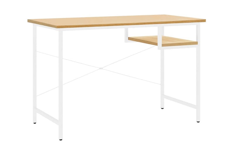 Datorbord vit och ljus ek 105x55x72 cm MDF och metall - Brun - Alla Möbler - Bord - Skrivbord