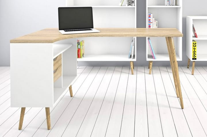Dellor Skrivbord 145 cm - Vit/Ek - Alla Möbler - Bord - Skrivbord