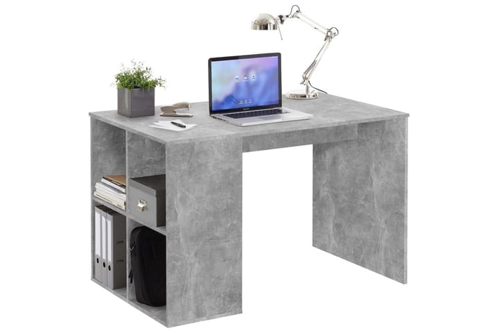 FMD Skrivbord med sidohyllor 117x73x75 cm betong - Grå - Alla Möbler - Bord - Skrivbord