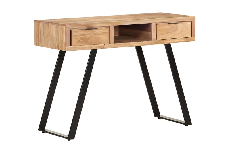 Skrivbord 110x50x75 cm massivt akaciaträ med levande kant - Brun - Alla Möbler - Bord - Skrivbord