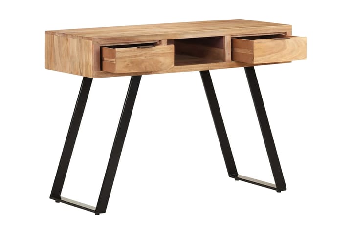 Skrivbord 110x50x75 cm massivt akaciaträ med levande kant - Brun - Alla Möbler - Bord - Skrivbord
