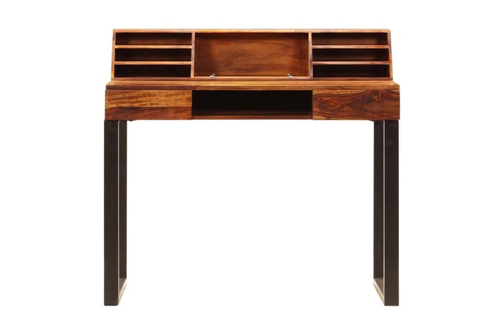 Skrivbord 110x50x94 cm massivt sheshamträ och stål - Brun - Alla Möbler - Bord - Skrivbord