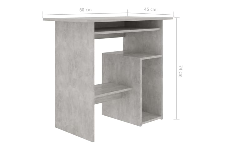 Skrivbord betonggrå 80x45x74 cm spånskiva - Grå - Alla Möbler - Bord - Skrivbord