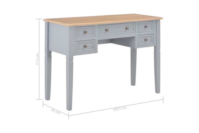 Skrivbord grå 109,5x45x77,5 cm trä - Grå - Alla Möbler - Bord - Skrivbord