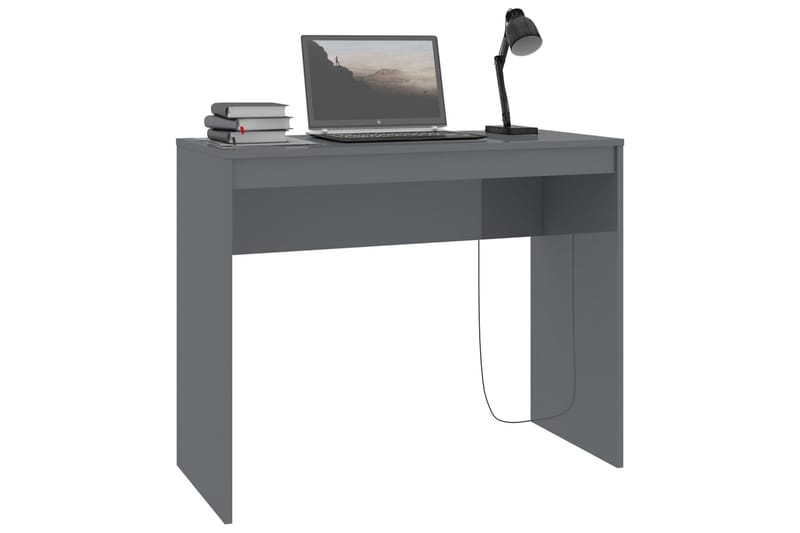 Skrivbord grå högglans 90x40x72 cm spånskiva - Grå - Alla Möbler - Bord - Skrivbord