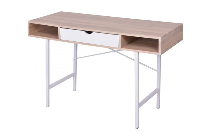 Skrivbord med 1 låda ek och vit - Flerfärgad - Alla Möbler - Bord - Skrivbord