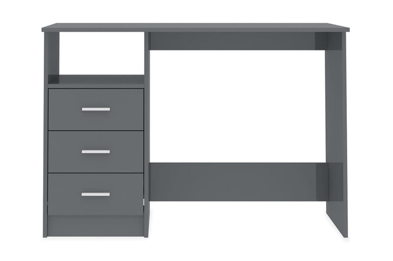 Skrivbord med lådor grå högglans 110x50x76 cm spånskiva - Grå - Alla Möbler - Bord - Skrivbord