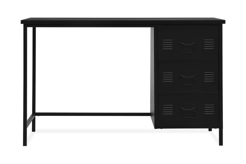 Skrivbord med lådor industriell svart 120x55x75 cm stål - Svart - Alla Möbler - Bord - Skrivbord