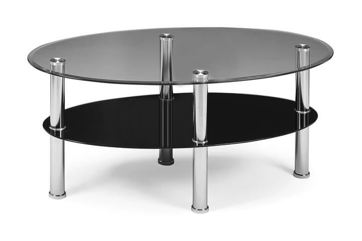 Ainur Soffbord 110 cm Ovalt - Glas/Svart - Alla Möbler - Bord - Soffbord