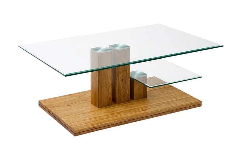 Amaltheia Soffbord - Ek/Klart Glas - Alla Möbler - Bord - Soffbord