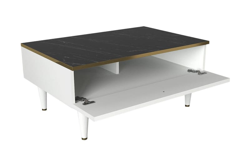 Crable Soffbord 90 cm - Vit|Guld|Svart - Alla Möbler - Bord - Soffbord
