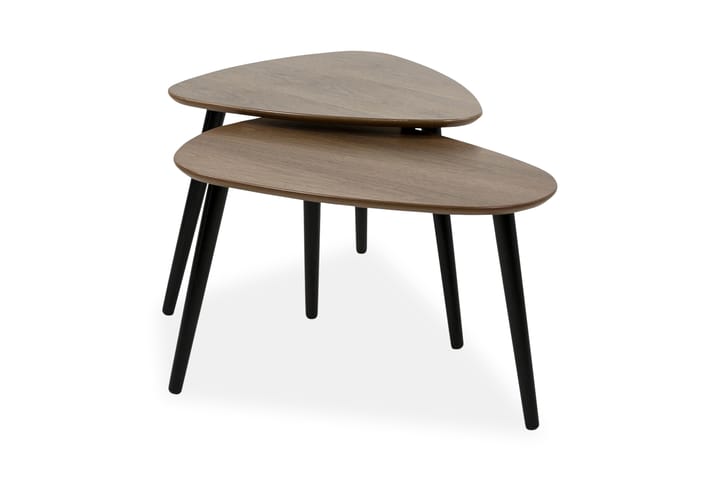 Deirdre Soffbord 62 cm Ovalt - Valnöt/Svart - Vardagsrumsmöbler - Vardagsrumsbord