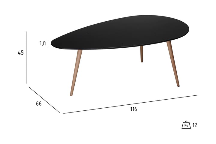 Fedra Soffbord 116 cm Ovalt - Svart/Trä - Alla Möbler - Bord - Soffbord