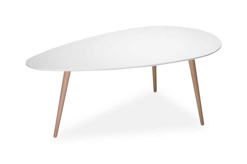 Fedra Soffbord 116 cm Ovalt - Vit/Trä - Vardagsrumsmöbler - Vardagsrumsbord