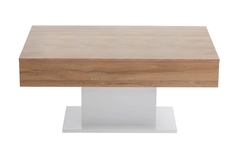 FMD Soffbord antik ek och vit - Beige - Alla Möbler - Bord - Soffbord