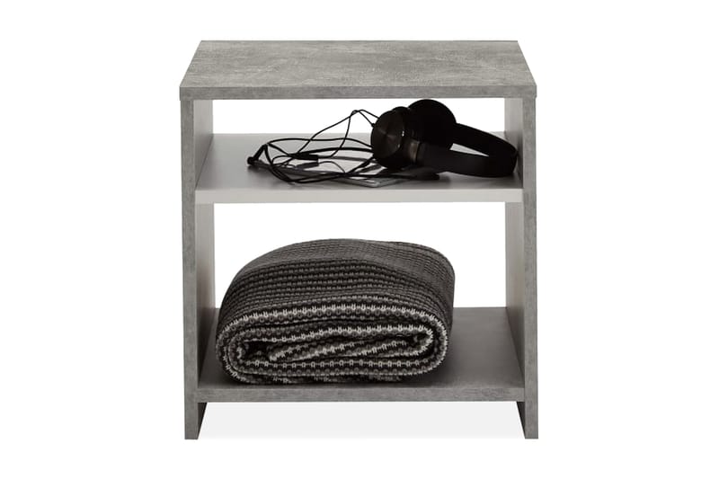 FMD Soffbord med hylla betonggrå och vit - Grå - Alla Möbler - Bord - Soffbord