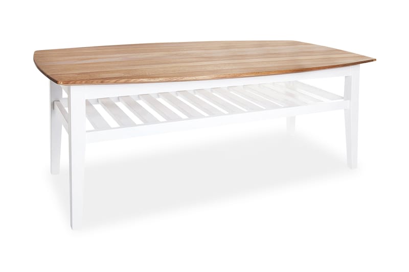 Grenå Soffbord 130 cm Ovalt - Ek/Vit - Vardagsrumsmöbler - Vardagsrumsbord