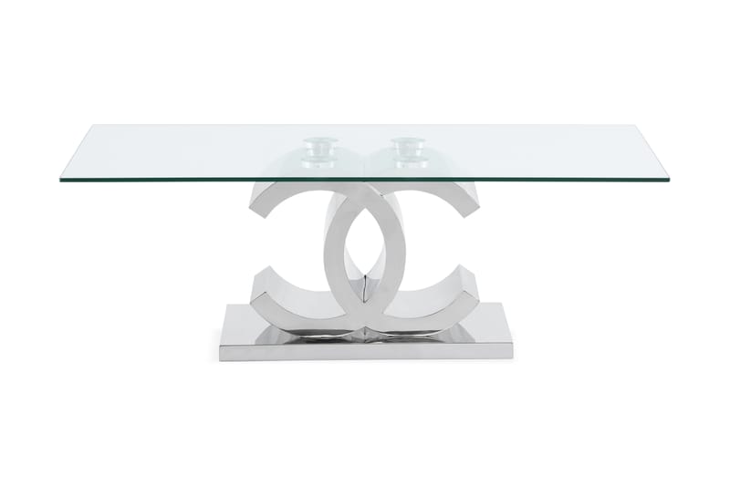 Herout Soffbord 130 cm - Rostfritt Stål/Glas/Transparent - Vardagsrumsmöbler - Vardagsrumsbord