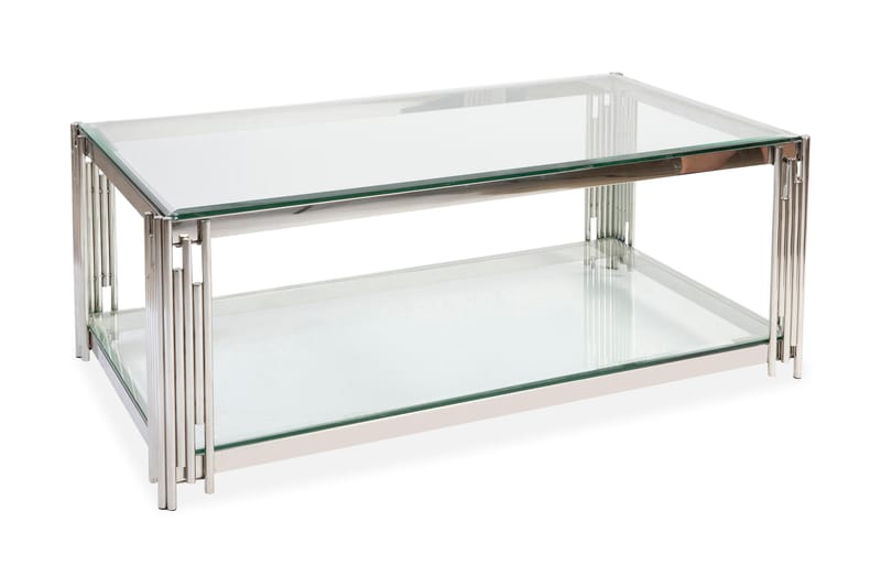 Pomeria Soffbord 130 cm Glas - Transparent/Krom - Alla Möbler - Matgrupper - Matgrupper med 6 stolar