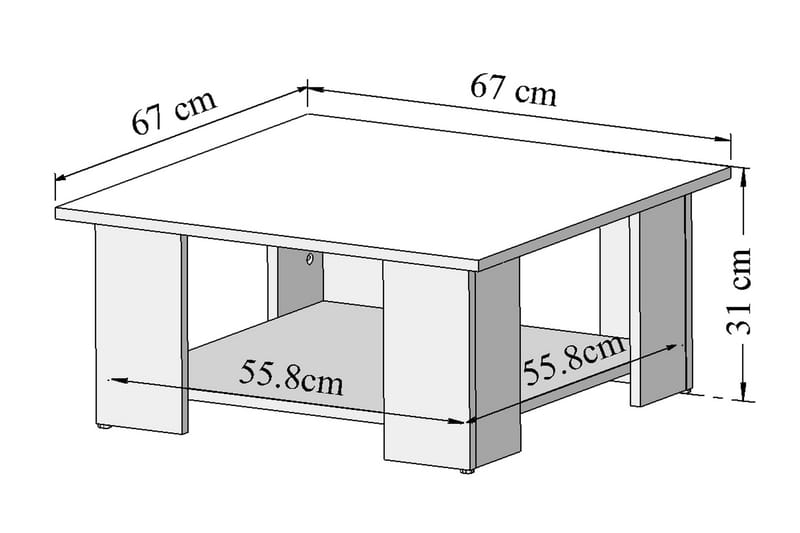 Sambolo Soffbord 67 cm - Vit - Alla Möbler - Bord - Soffbord