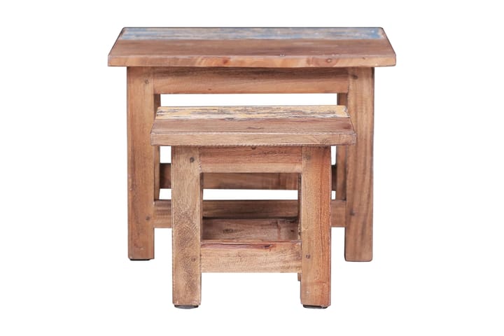 Satsbord 2 st massivt återvunnet trä - Brun - Alla Möbler - Bord - Soffbord