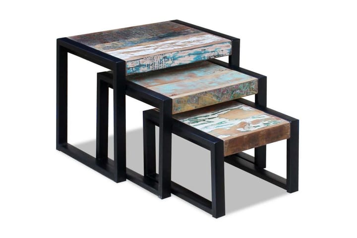 Satsbord i 3 delar återvunnet massivt trä - Brun - Alla Möbler - Bord - Satsbord