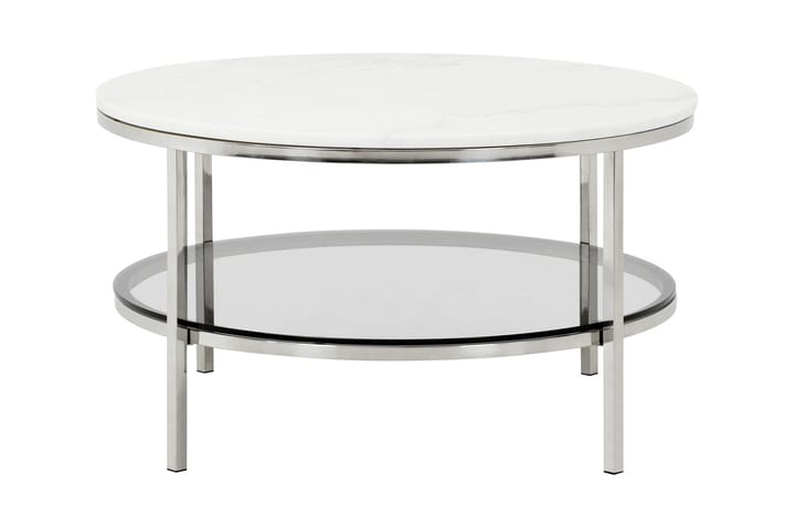 Segerstad Soffbord 80 cm Runt - Vit/Stål - Vardagsrumsmöbler - Vardagsrumsbord