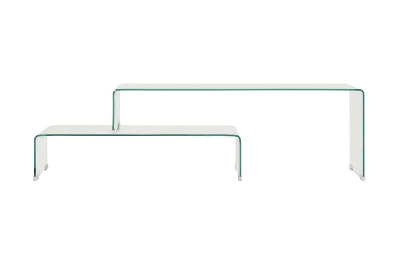 Soffbord 2 delar 90x30x20/110x30x40 cm härdat glas - Transparent - Alla Möbler - Bord - Soffbord