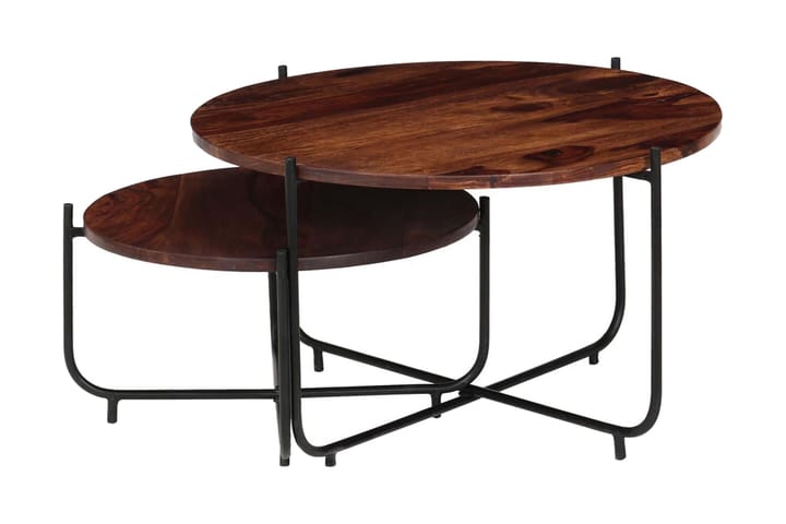 Soffbord 2 delar massivt sheshamträ 60x35 cm - Brun - Alla Möbler - Bord - Soffbord