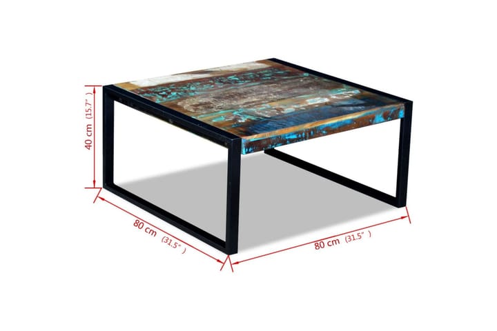 Soffbord återvunnet massivt trä 80x80x40 cm - Flerfärgad - Alla Möbler - Bord - Soffbord