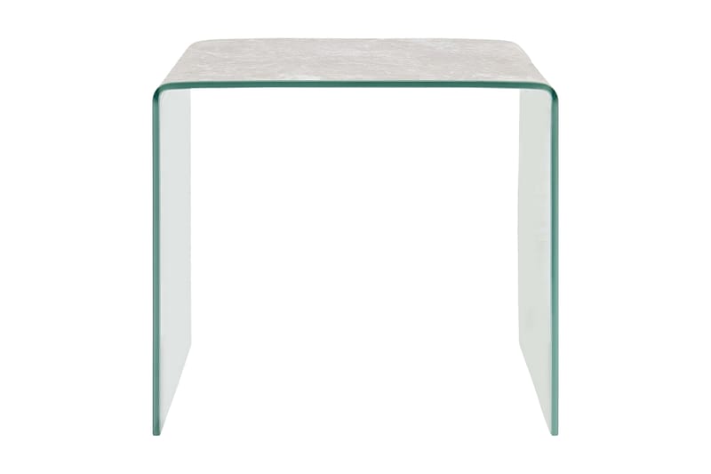 Soffbord brun marmor 50x50x45 cm härdat glas - Brun - Vardagsrumsmöbler - Vardagsrumsbord