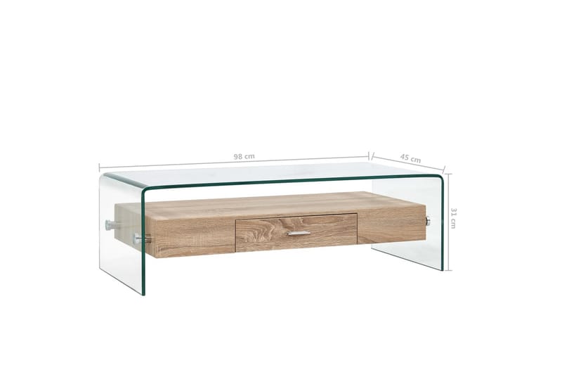 Soffbord genomskinligt 98x45x31 cm härdat glas - Transparent - Alla Möbler - Bord - Soffbord