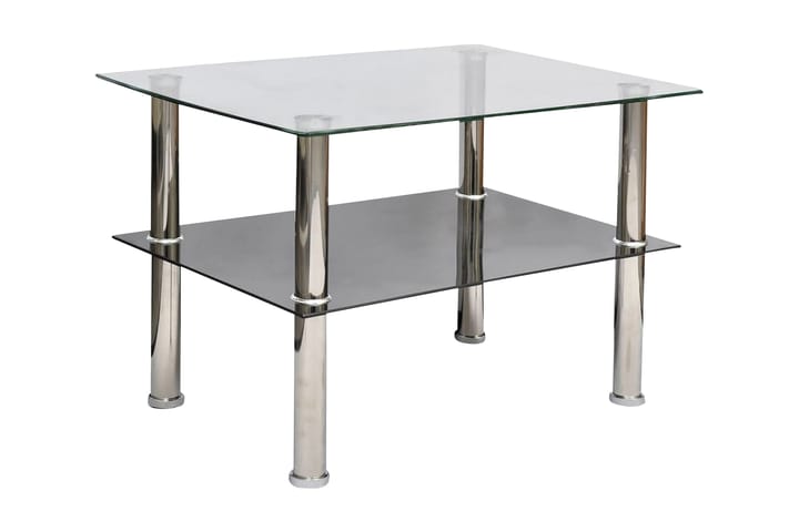 Soffbord glas 2 nivåer - Silver - Vardagsrumsmöbler - Vardagsrumsbord