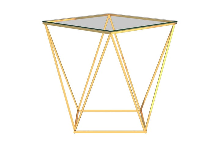 Soffbord guld och transparent 50x50x55 cm rostfritt stål - Guld - Alla Möbler - Bord - Soffbord