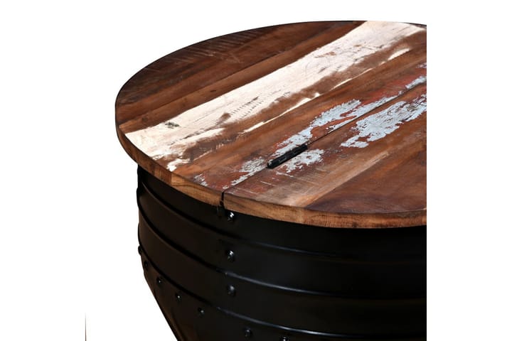 Soffbord i återvunnet trä tunnformad svart - Svart - Alla Möbler - Bord - Soffbord
