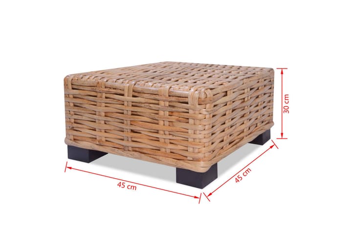 Soffbord i naturlig rotting 45x45x30 cm - Brun - Alla Möbler - Bord - Soffbord