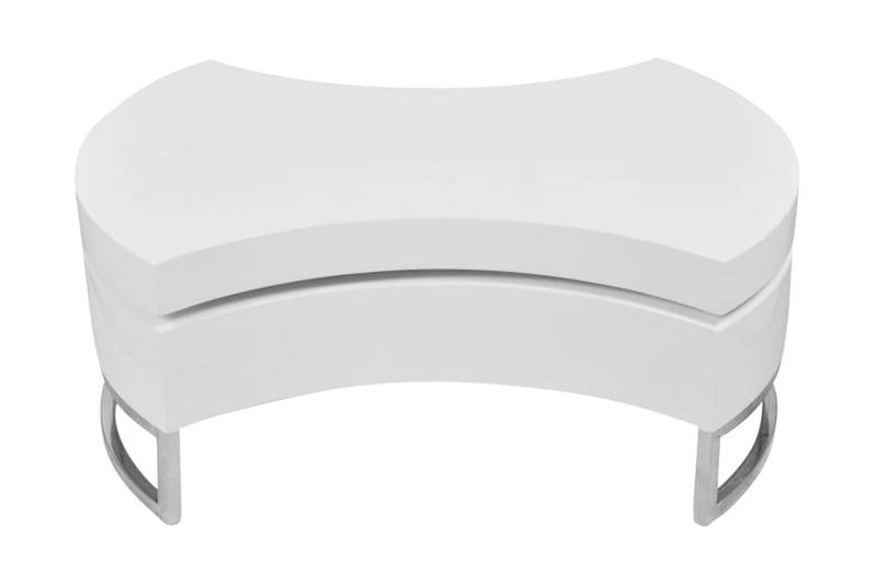 Soffbord justerbar form högglans vit - Vit - Vardagsrumsmöbler - Vardagsrumsbord